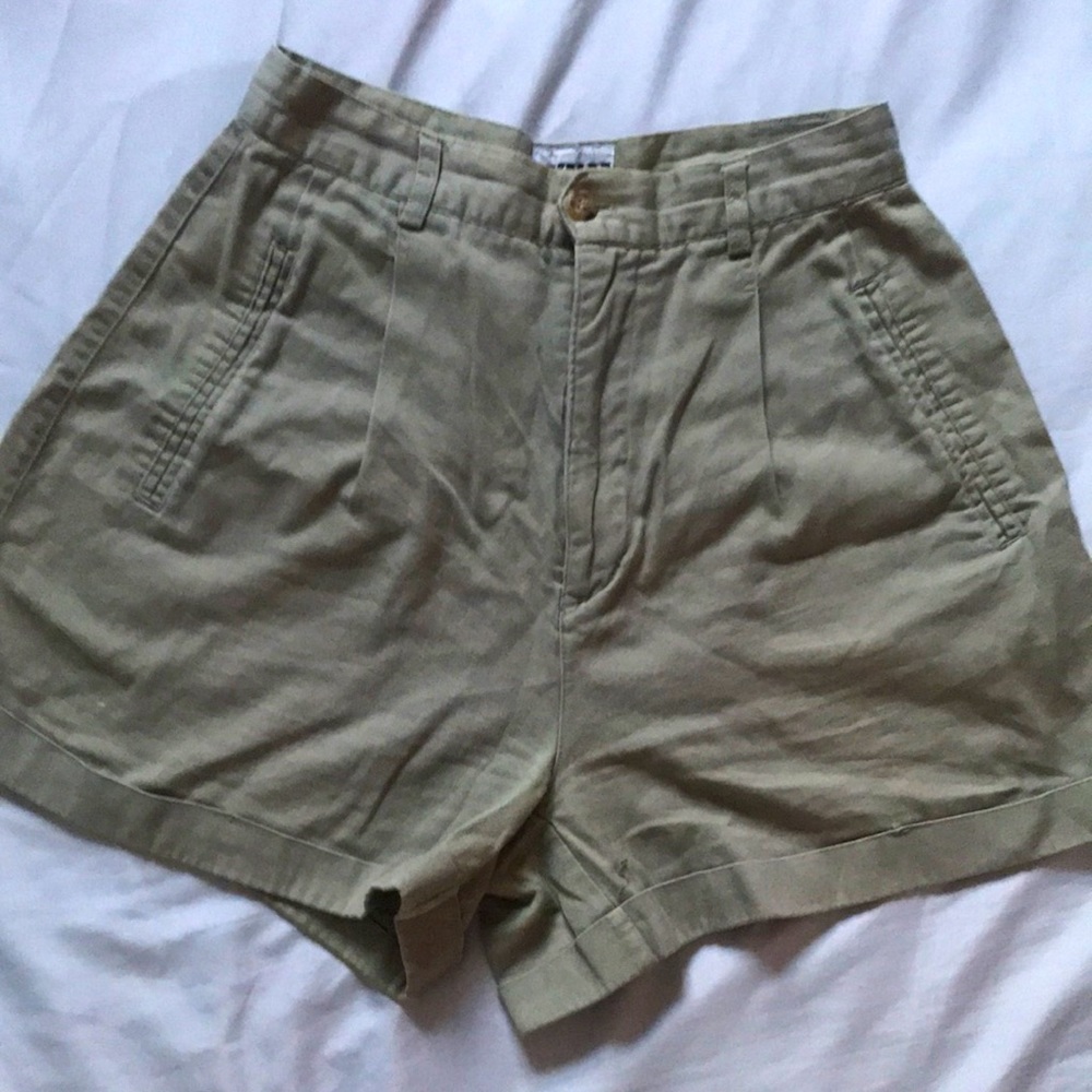 Green high-waisted shorts
